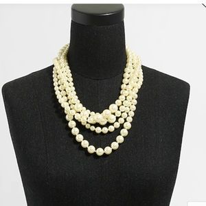 JCrew Faux Pearl cream colored hammock twist necklace